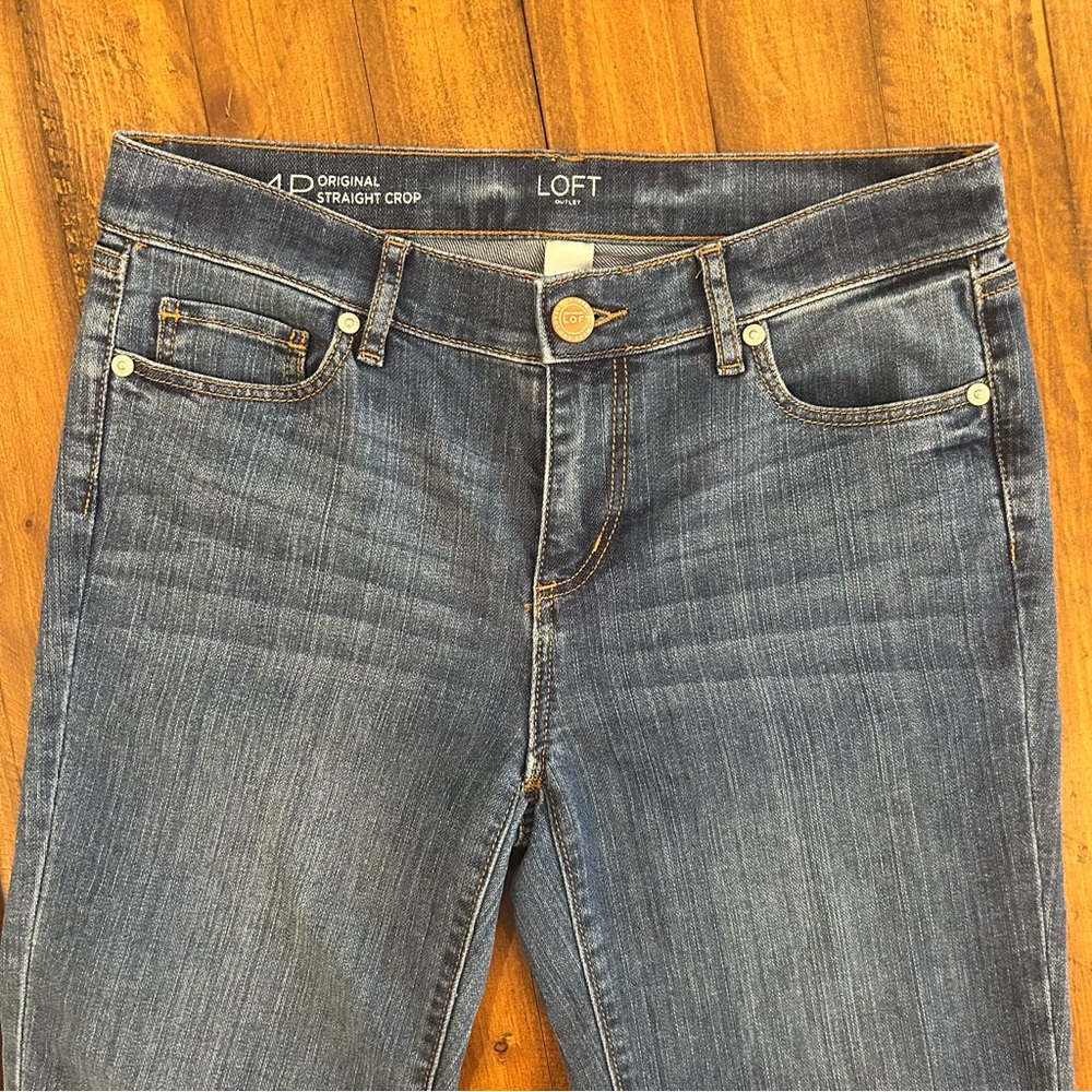 Loft Straight Leg Cropped Jeans EUC - Picture 5 of 9